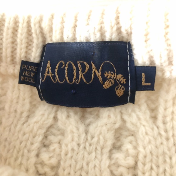 Vintage cream British wool fisherman sweater - Picture 9 of 10